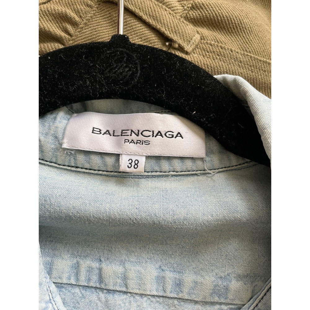 Balenciaga Fall 2002 Nicolas Ghesquiere Archive Denim Shirt Light Wash 38 - Picture 3 of 8